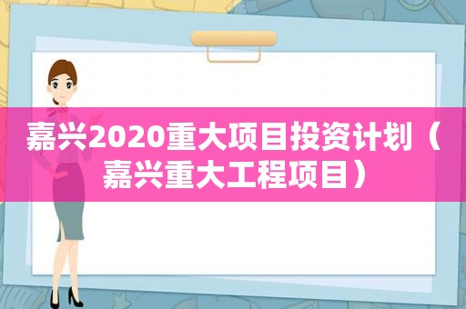 嘉兴2020重大项目投资计划（嘉兴重大工程项目）