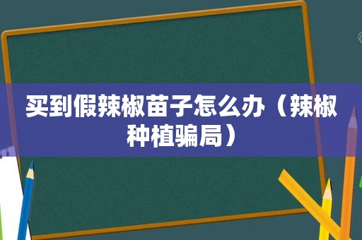 买到假辣椒苗子怎么办（辣椒种植骗局）