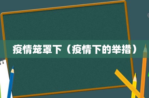 疫情笼罩下（疫情下的举措）