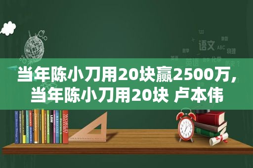 当年陈小刀用20块赢2500万,当年陈小刀用20块 卢本伟