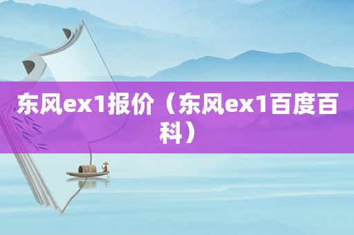 东风ex1报价（东风ex1百度百科）  第1张