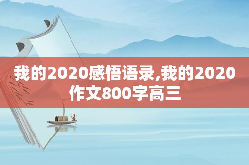 我的2020感悟语录,我的2020作文800字高三