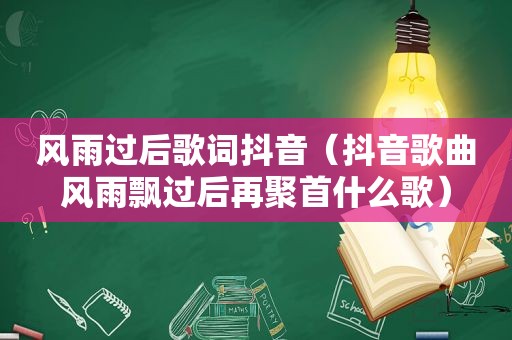 风雨过后歌词抖音（抖音歌曲风雨飘过后再聚首什么歌）