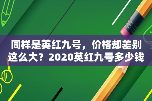 同样是英红九号，价格却差别这么大？2020英红九号多少钱一斤