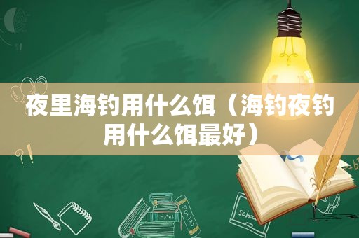 夜里海钓用什么饵（海钓夜钓用什么饵最好）