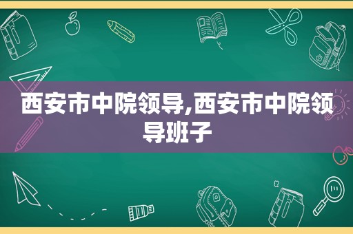 西安市中院领导,西安市中院领导班子