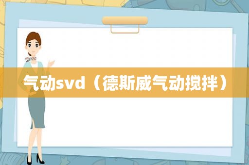 气动svd（德斯威气动搅拌）