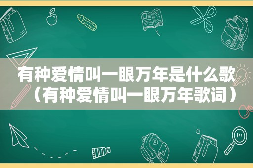 有种爱情叫一眼万年是什么歌（有种爱情叫一眼万年歌词）