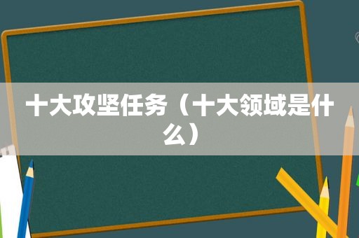 十大攻坚任务（十大领域是什么）