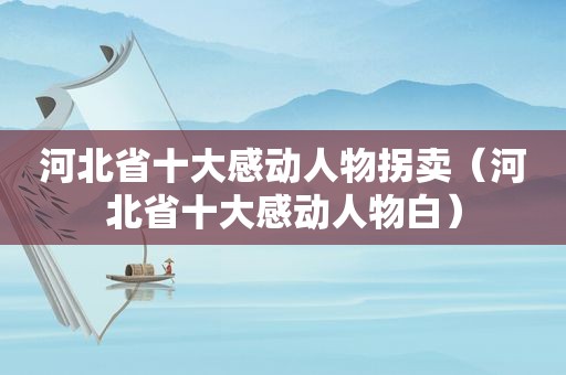 河北省十大感动人物拐卖（河北省十大感动人物白）