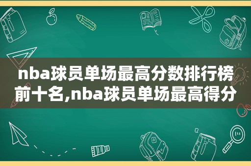 nba球员单场最高分数排行榜前十名,nba球员单场最高得分