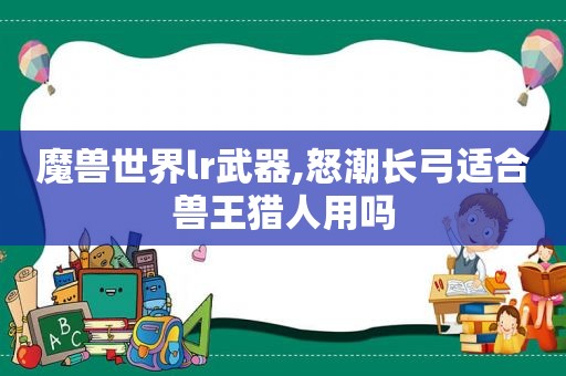 魔兽世界lr武器,怒潮长弓适合兽王猎人用吗