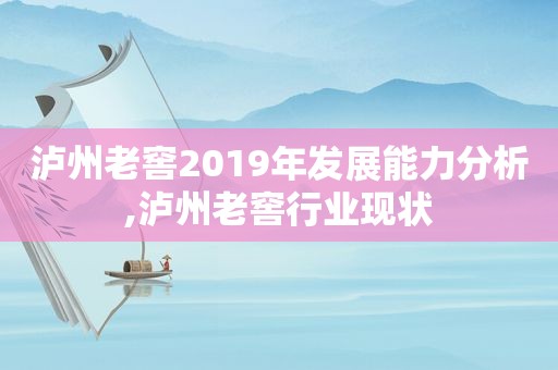 泸州老窖2019年发展能力分析,泸州老窖行业现状