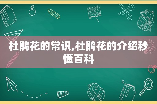 杜鹃花的常识,杜鹃花的介绍秒懂百科  第1张