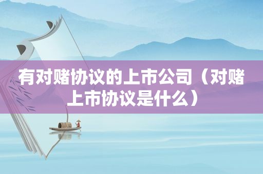 有对赌协议的上市公司（对赌上市协议是什么）