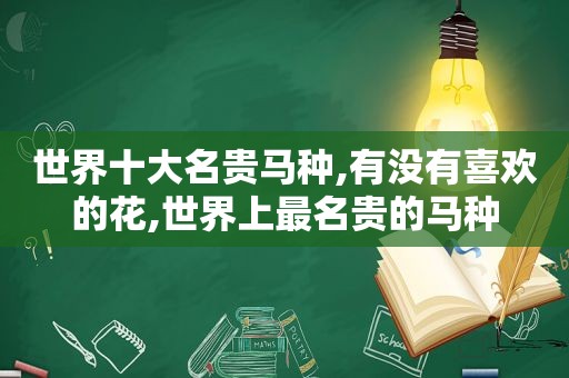 世界十大名贵马种,有没有喜欢的花,世界上最名贵的马种