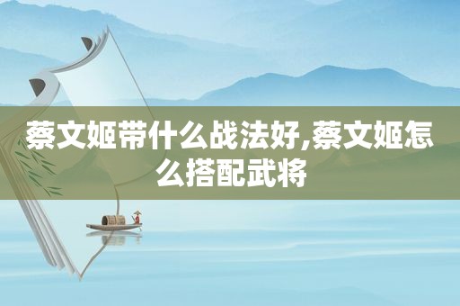 蔡文姬带什么战法好,蔡文姬怎么搭配武将