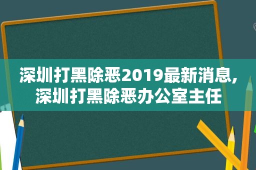 深圳打黑除恶2019最新消息,深圳打黑除恶办公室主任