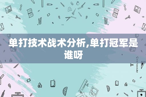 单打技术战术分析,单打冠军是谁呀