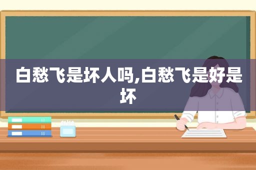 白愁飞是坏人吗,白愁飞是好是坏