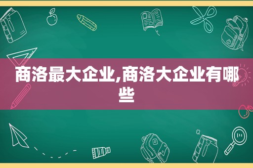 商洛最大企业,商洛大企业有哪些