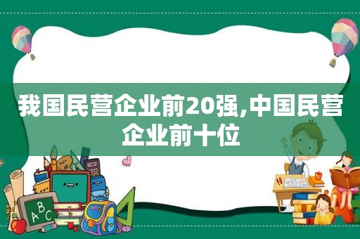 我国民营企业前20强,中国民营企业前十位