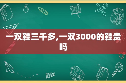 一双鞋三千多,一双3000的鞋贵吗