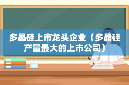 多晶硅上市龙头企业（多晶硅产量最大的上市公司）