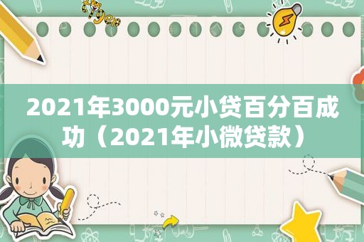 2021年3000元小贷百分百成功（2021年小微贷款）