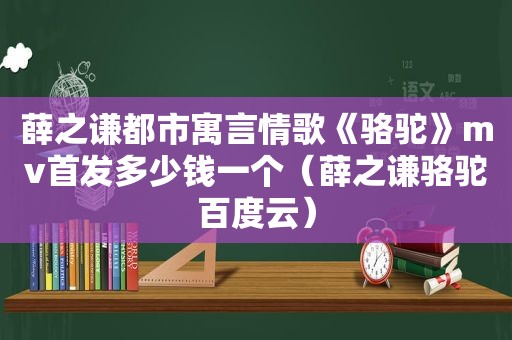 薛之谦都市寓言情歌《骆驼》mv首发多少钱一个（薛之谦骆驼百度云）