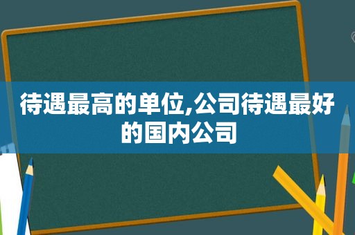 待遇最高的单位,公司待遇最好的国内公司