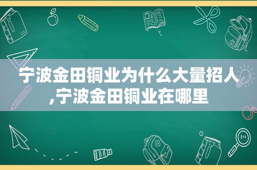 宁波金田铜业为什么大量招人,宁波金田铜业在哪里