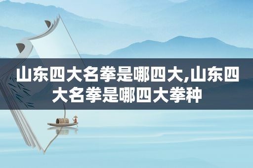 山东四大名拳是哪四大,山东四大名拳是哪四大拳种