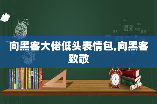 向黑客大佬低头表情包,向黑客致敬