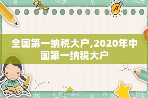 全国第一纳税大户,2020年中国第一纳税大户