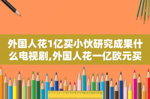 外国人花1亿买小伙研究成果什么电视剧,外国人花一亿欧元买技术