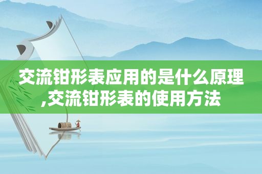 交流钳形表应用的是什么原理,交流钳形表的使用方法