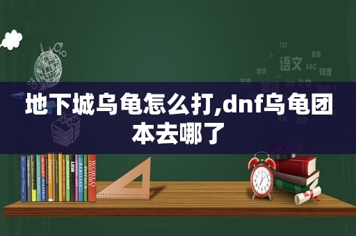 地下城乌龟怎么打,dnf乌龟团本去哪了