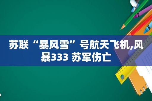 苏联“暴风雪”号航天飞机,风暴333 苏军伤亡  第1张