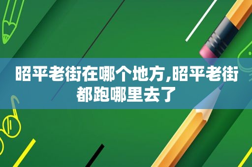 昭平老街在哪个地方,昭平老街都跑哪里去了