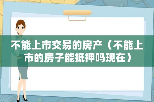 不能上市交易的房产（不能上市的房子能抵押吗现在）  第1张