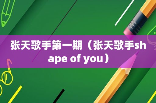 张天歌手第一期（张天歌手shape of you）