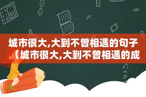 城市很大,大到不曾相遇的句子（城市很大,大到不曾相遇的成语）