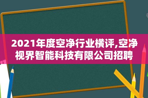 2021年度空净行业横评,空净视界智能科技有限公司招聘