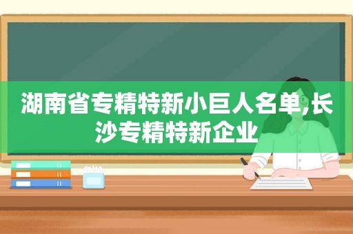 湖南省专精特新小巨人名单,长沙专精特新企业