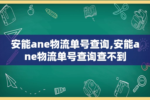 安能ane物流单号查询,安能ane物流单号查询查不到