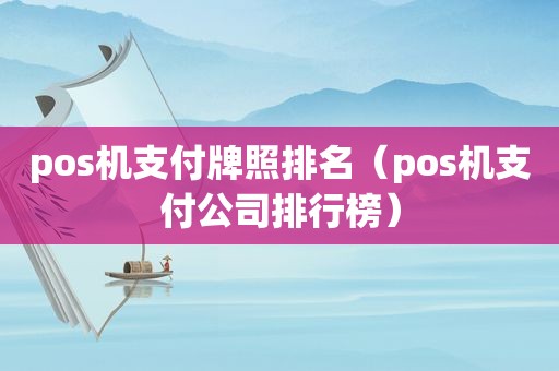 pos机支付牌照排名（pos机支付公司排行榜）