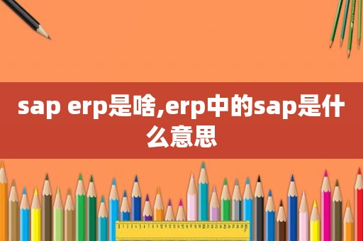 sap erp是啥,erp中的sap是什么意思