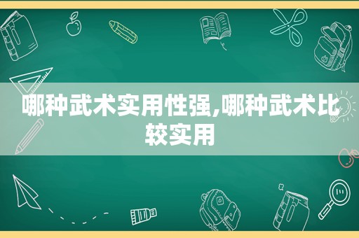 哪种武术实用性强,哪种武术比较实用  第1张