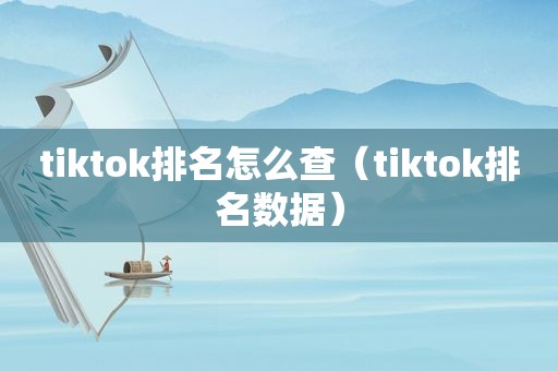 tiktok排名怎么查（tiktok排名数据）